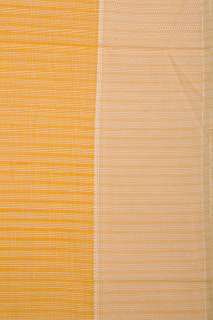 Maheshwari Cotton Checks Yellow Saree