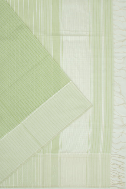 Maheshwari Cotton Checks Green Saree