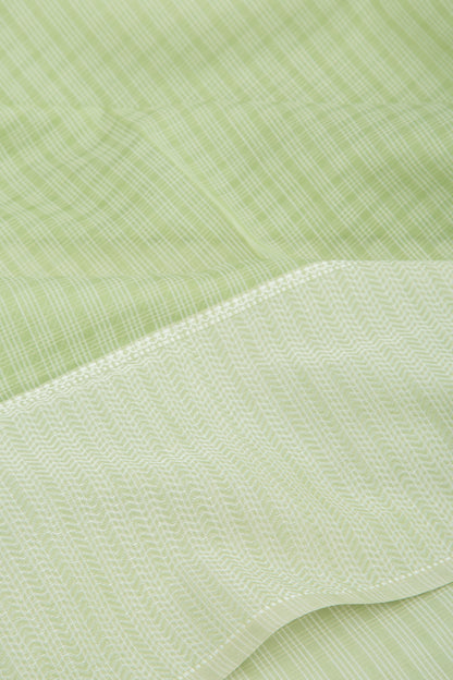 Maheshwari Cotton Checks Green Saree