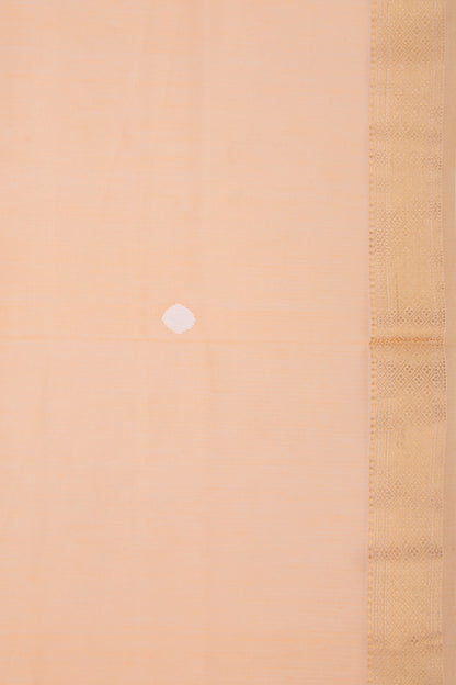 Maheshwari Cotton Butta Pastel Orange Saree