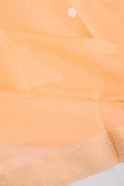 Maheshwari Cotton Butta Pastel Orange Saree