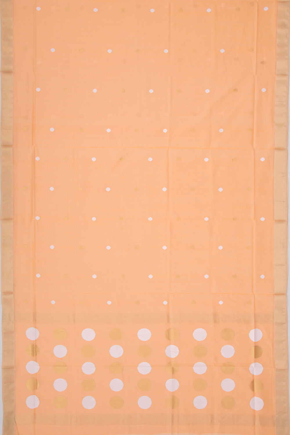 Maheshwari Cotton Butta Pastel Orange Saree