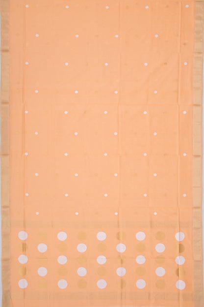 Maheshwari Cotton Butta Pastel Orange Saree