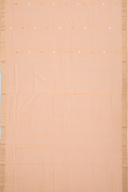 Maheshwari Cotton Butta Pastel Orange Saree