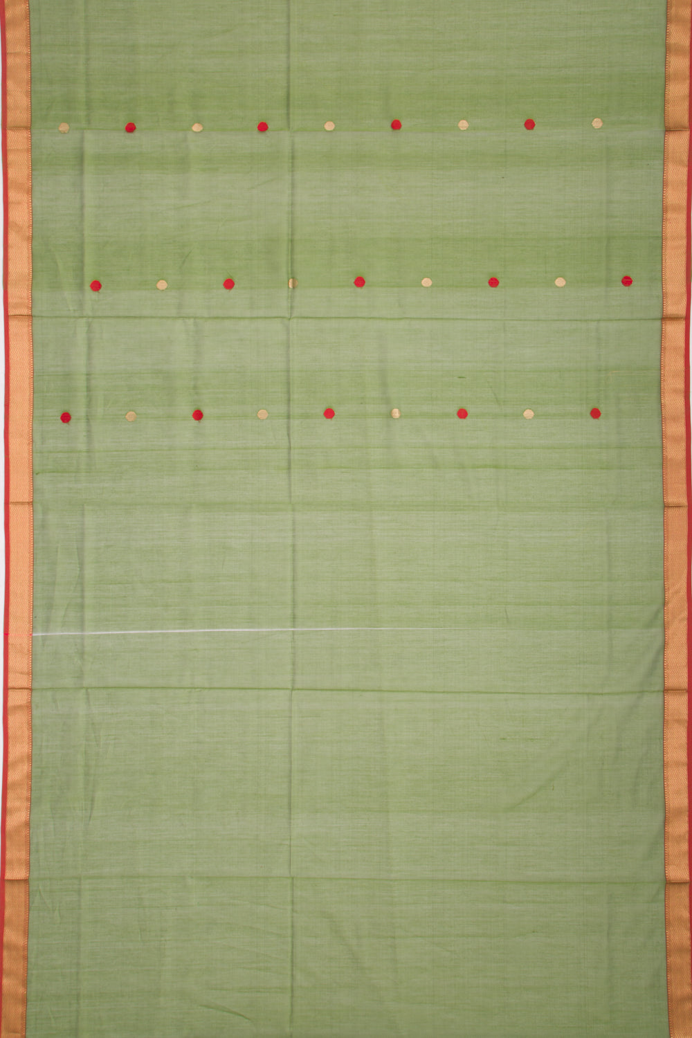 Maheshwari Cotton Butta Green Saree