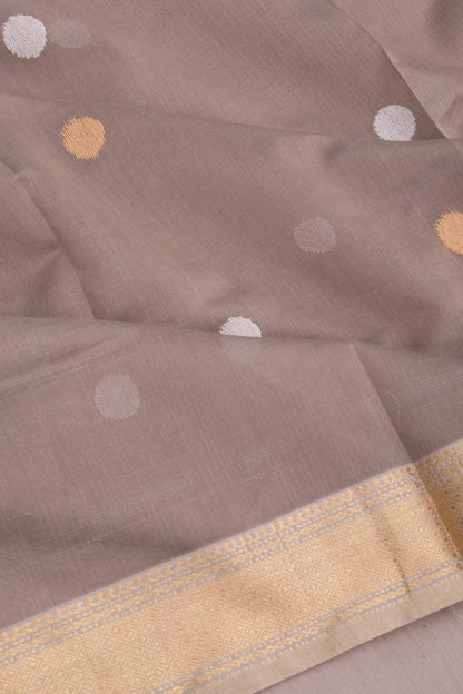Maheshwari Cotton Butta Grey Saree