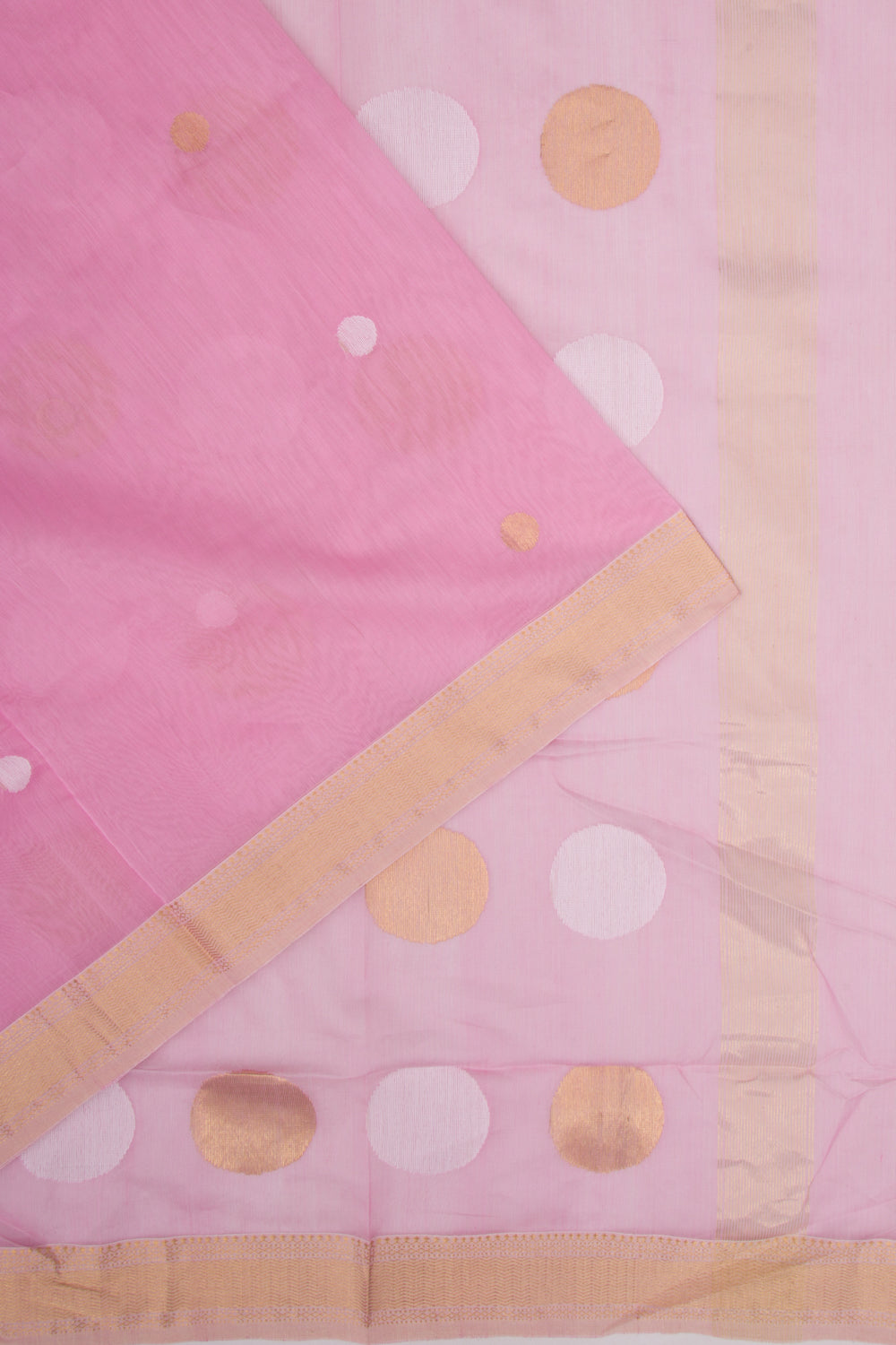 Maheshwari Cotton Butta Pink Saree