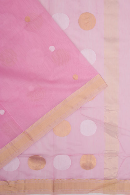 Maheshwari Cotton Butta Pink Saree