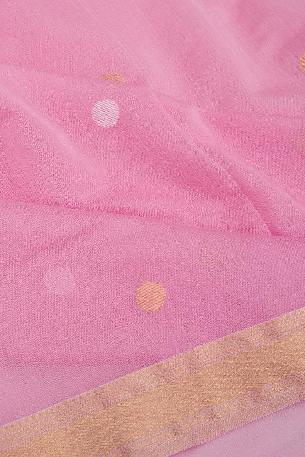 Maheshwari Cotton Butta Pink Saree