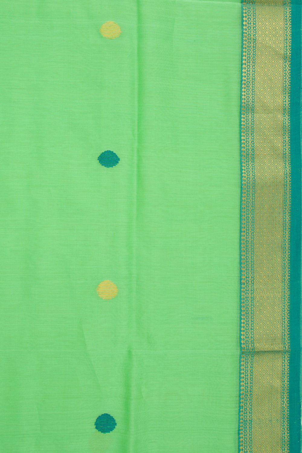 Maheshwari Cotton Butta Green Saree