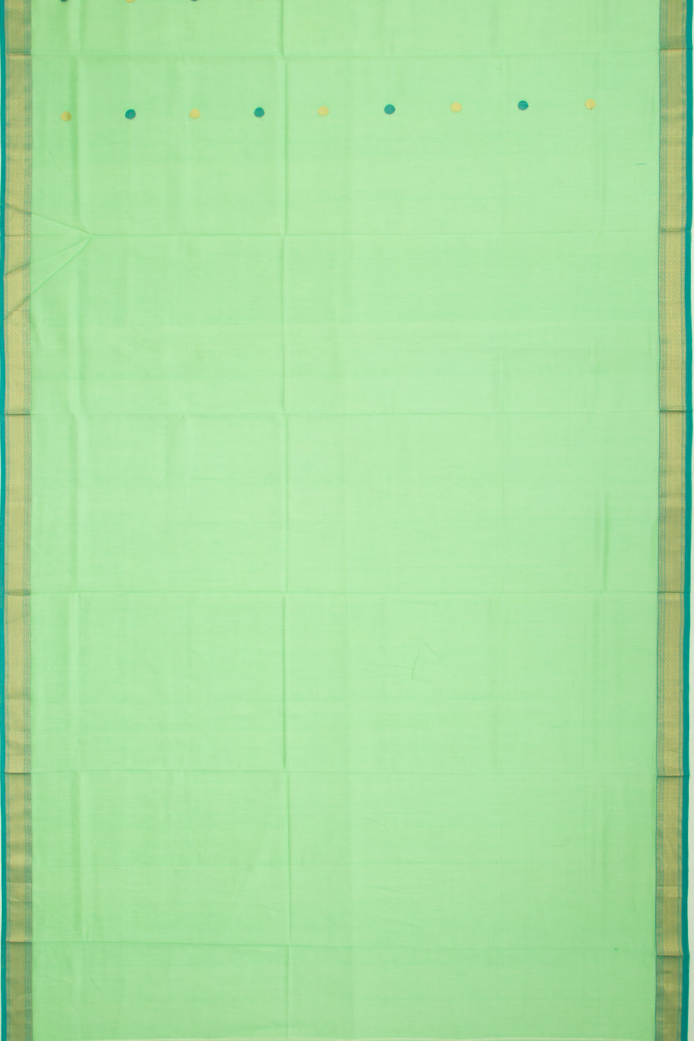 Maheshwari Cotton Butta Green Saree