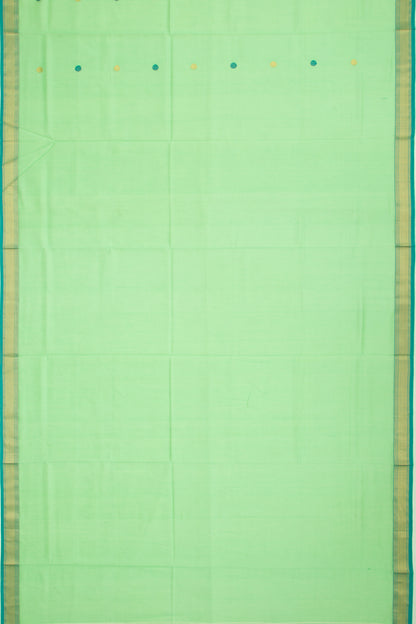 Maheshwari Cotton Butta Green Saree