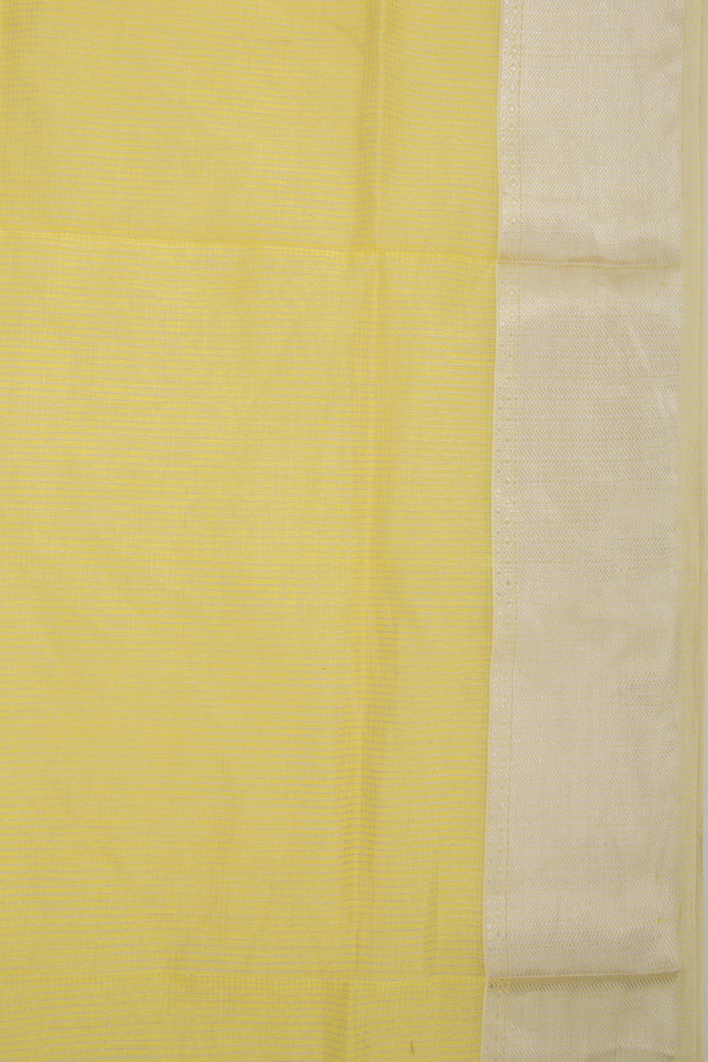 Maheshwari Cotton Checks Lemon Yellow Saree