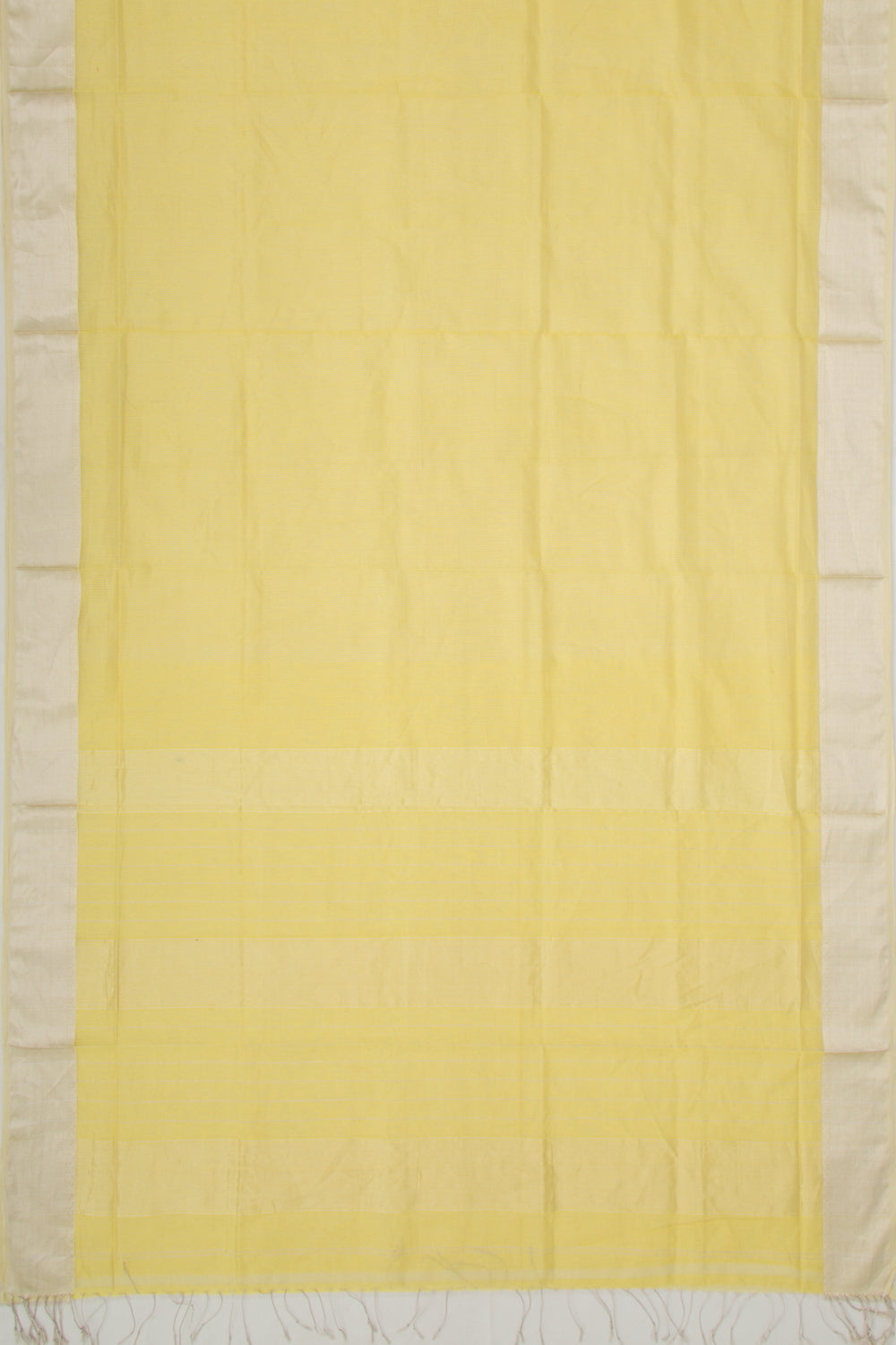Maheshwari Cotton Checks Lemon Yellow Saree