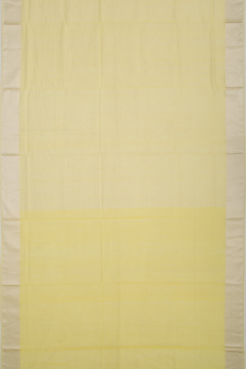 Maheshwari Cotton Checks Lemon Yellow Saree