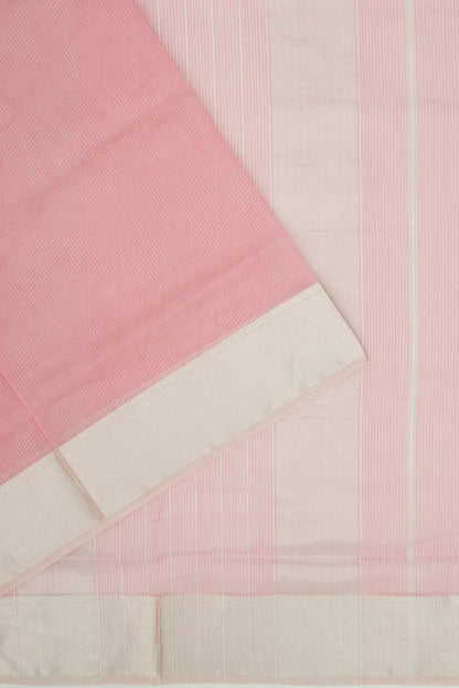 Maheshwari Cotton Checks Pink Saree