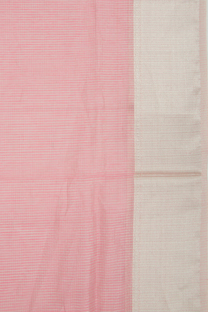 Maheshwari Cotton Checks Pink Saree