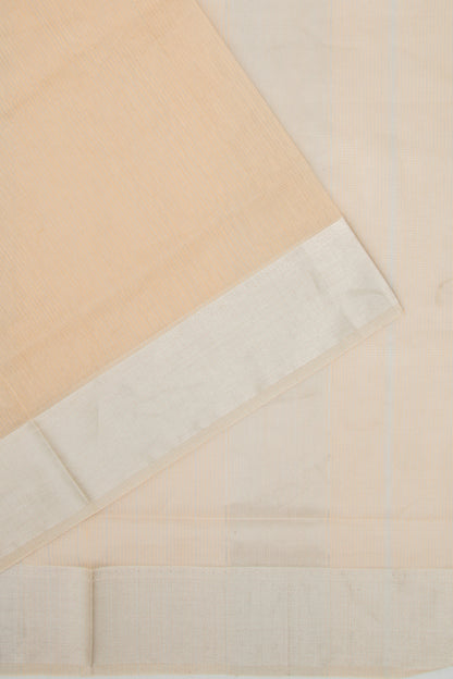 Maheshwari Cotton Checks Pastel Orange Saree