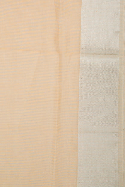 Maheshwari Cotton Checks Pastel Orange Saree