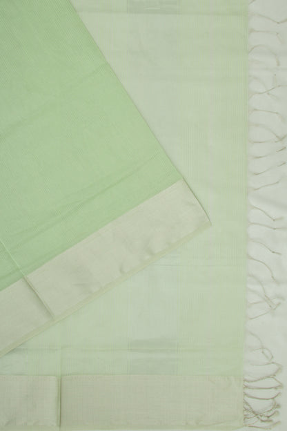 Maheshwari Cotton Checks Green Saree