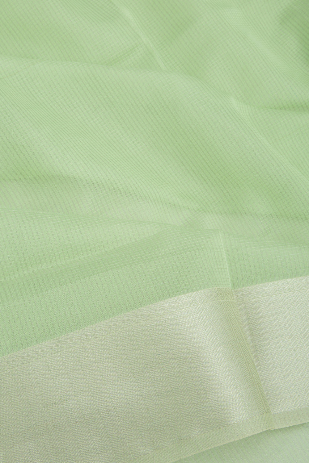 Maheshwari Cotton Checks Green Saree