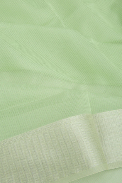 Maheshwari Cotton Checks Green Saree