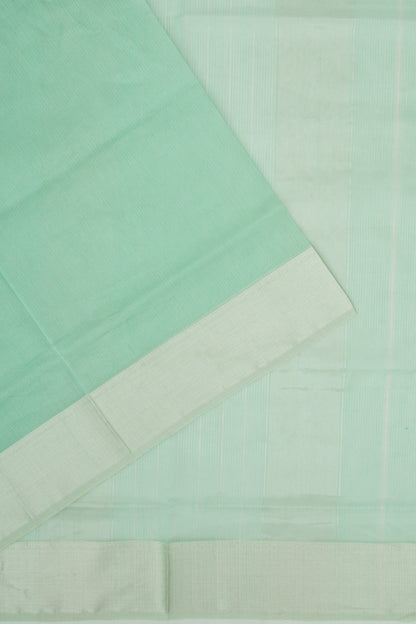 Maheshwari Cotton Checks Sea Green Saree