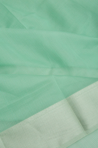 Maheshwari Cotton Checks Sea Green Saree