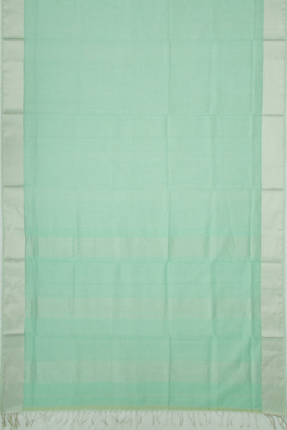 Maheshwari Cotton Checks Sea Green Saree