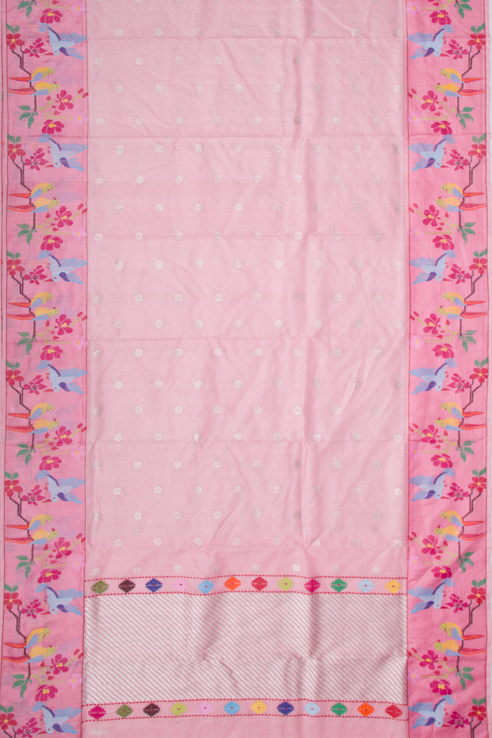 Kota Silk Tissue Butta Baby Pink Saree