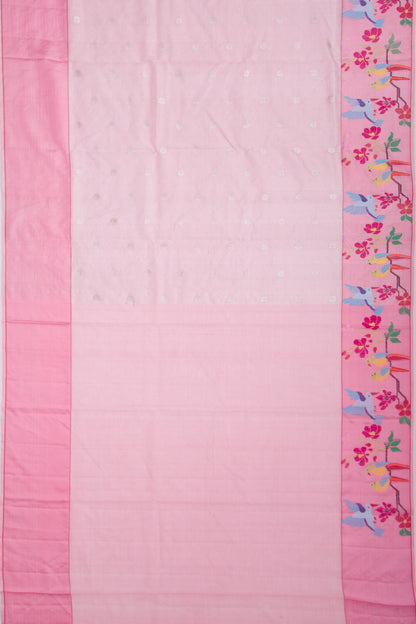 Kota Silk Tissue Butta Baby Pink Saree