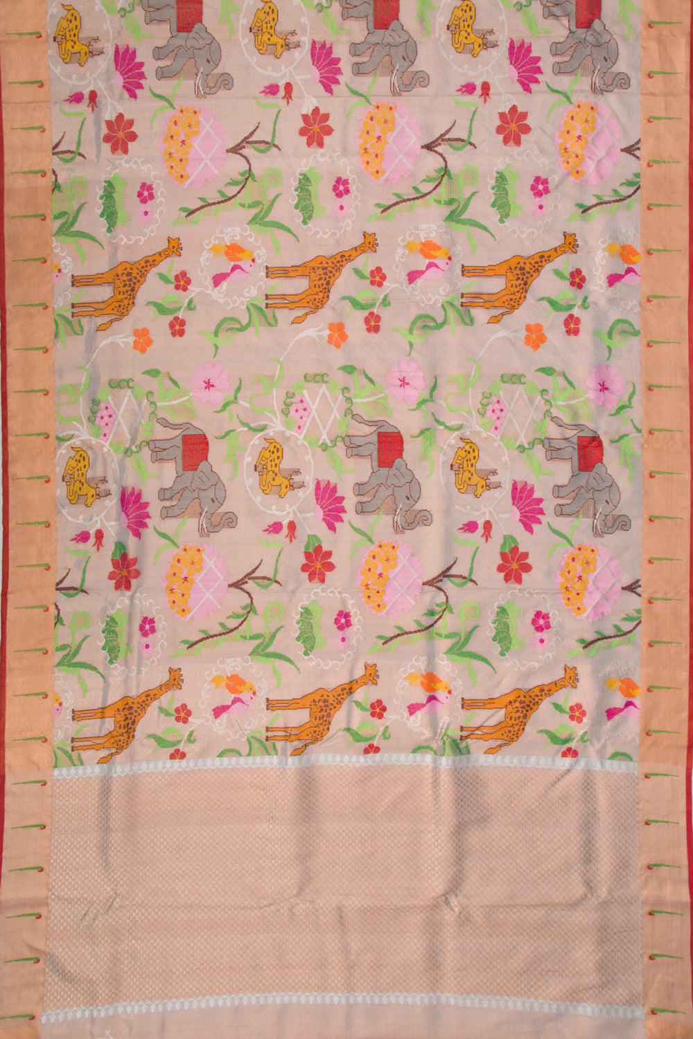 Kota Silk Tissue All Over Jamdani Grey Saree