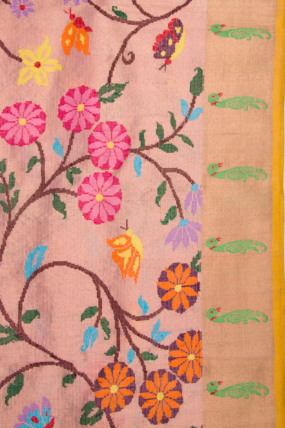 Kota Silk Tissue All Over Jamdani Pink Saree