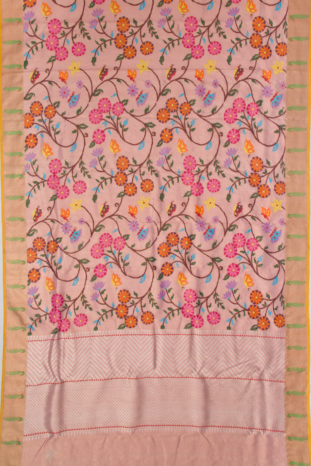 Kota Silk Tissue All Over Jamdani Pink Saree