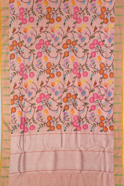Kota Silk Tissue All Over Jamdani Pink Saree