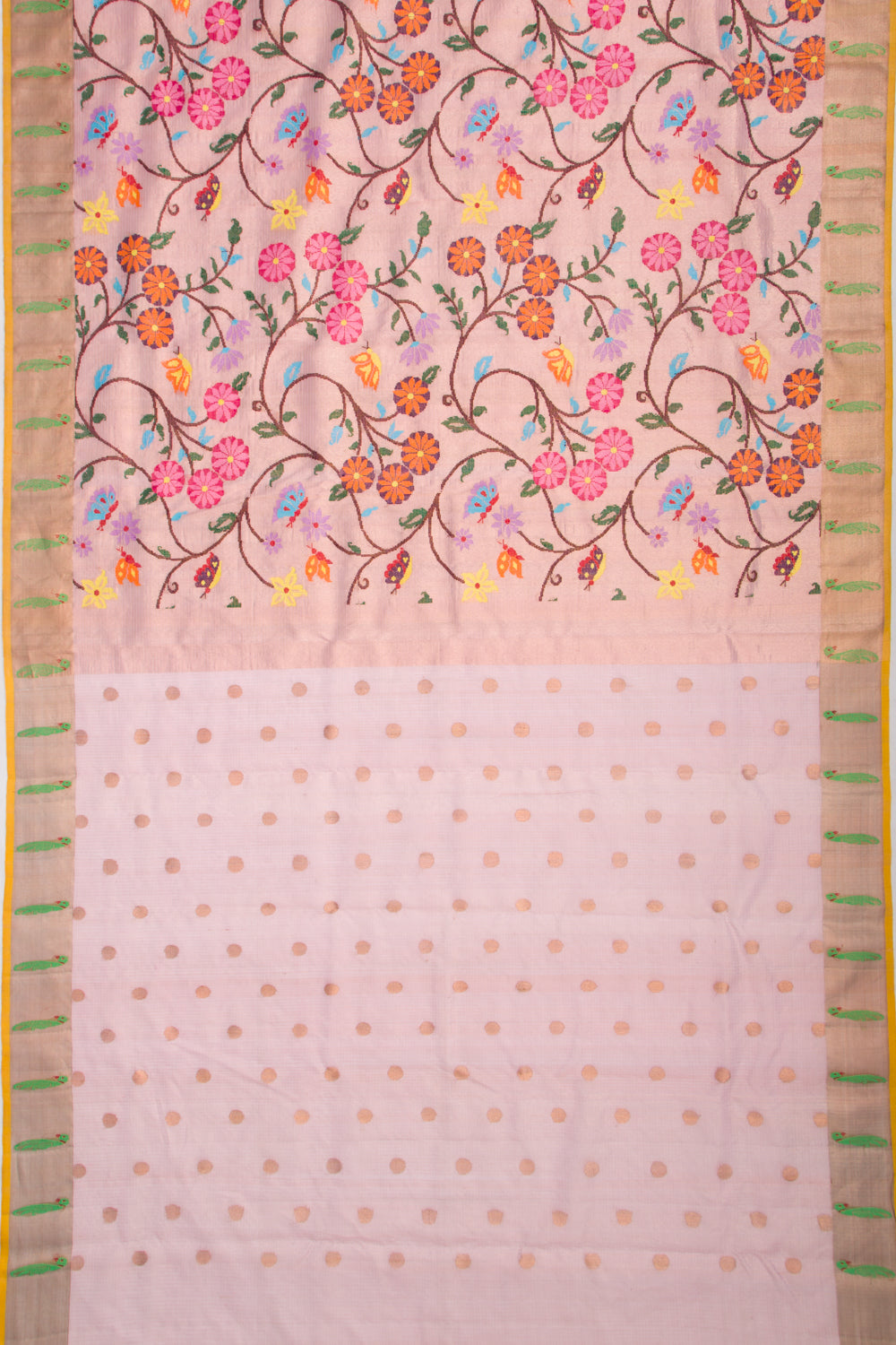 Kota Silk Tissue All Over Jamdani Pink Saree