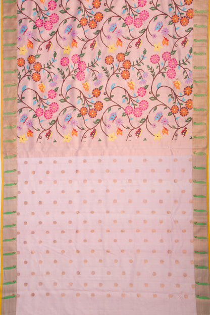 Kota Silk Tissue All Over Jamdani Pink Saree