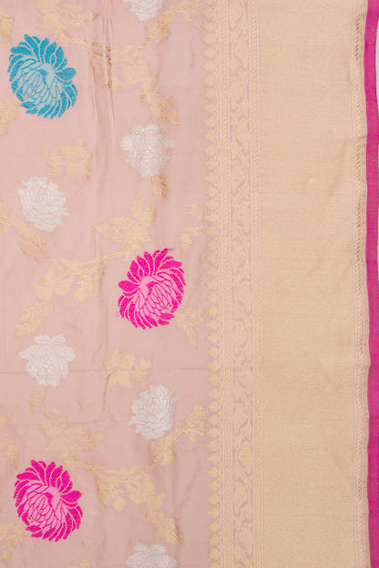Banarasi Silk Kadwa Jaal Peach Saree