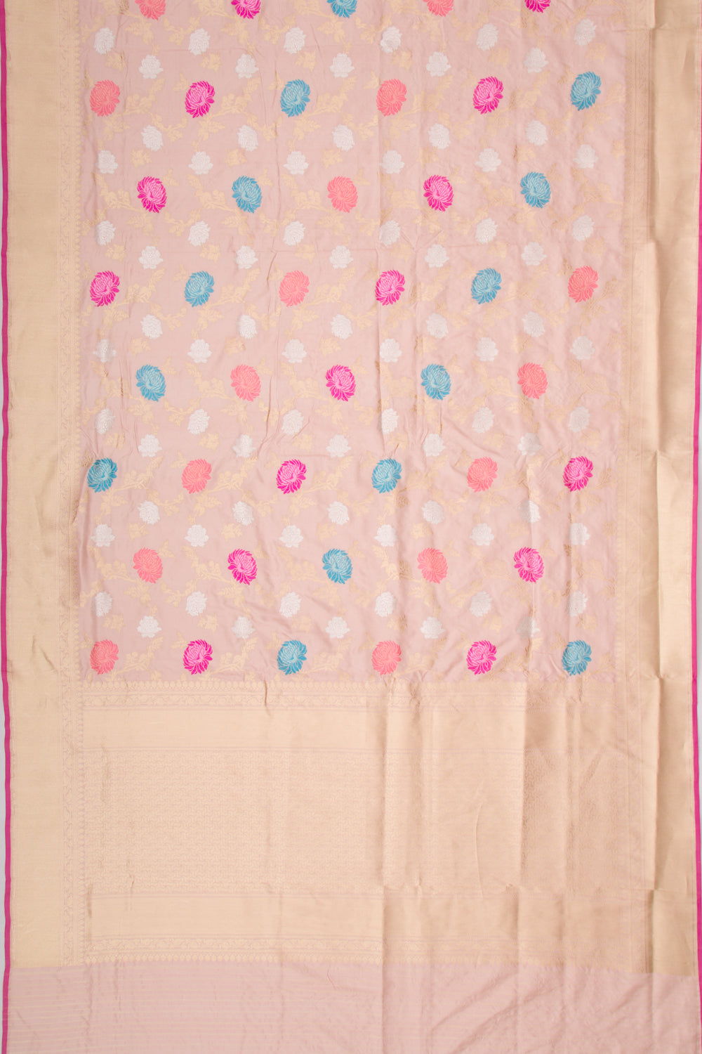 Banarasi Silk Kadwa Jaal Peach Saree