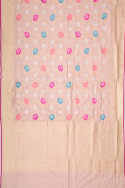 Banarasi Silk Kadwa Jaal Peach Saree