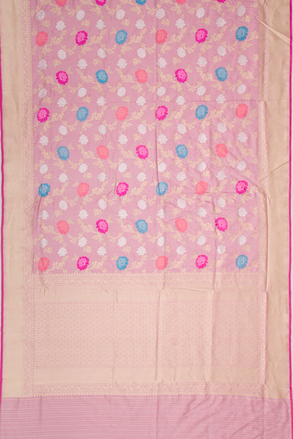 Banarasi Silk Kadwa Jaal Pastel Pink Saree