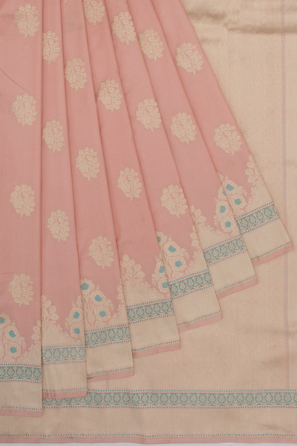 Banarasi Silk Butta Peach Saree