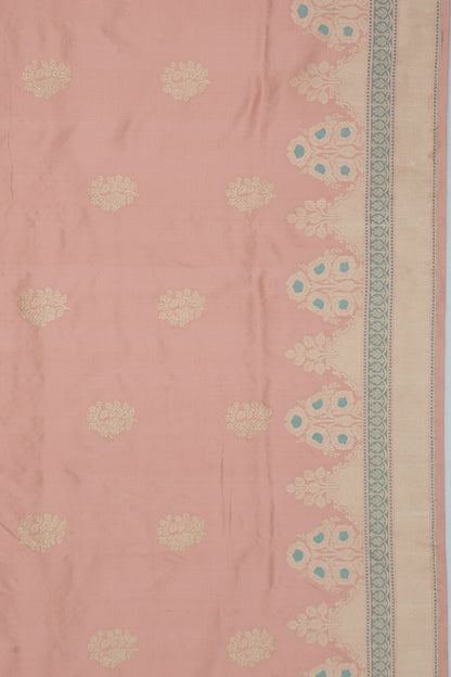Banarasi Silk Butta Peach Saree
