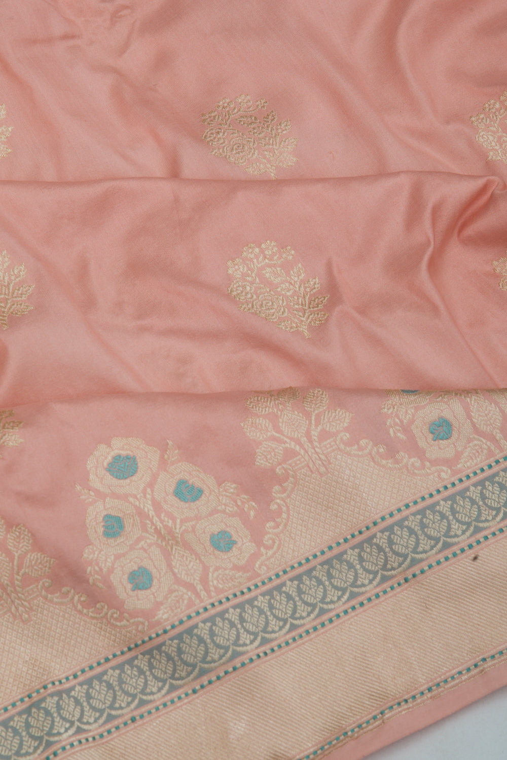 Banarasi Silk Butta Peach Saree