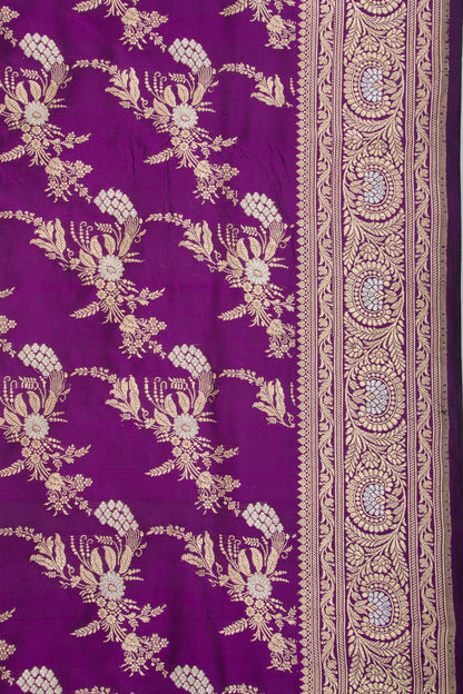 Banarasi Silk Kadwa Jaal Purple Saree