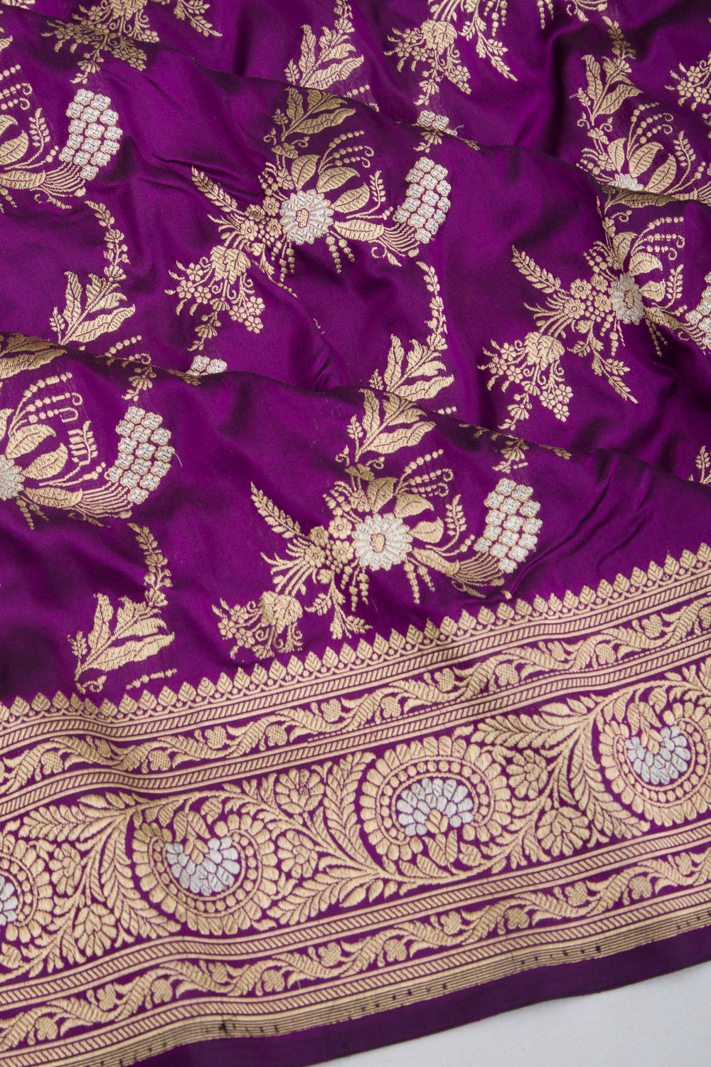 Banarasi Silk Kadwa Jaal Purple Saree