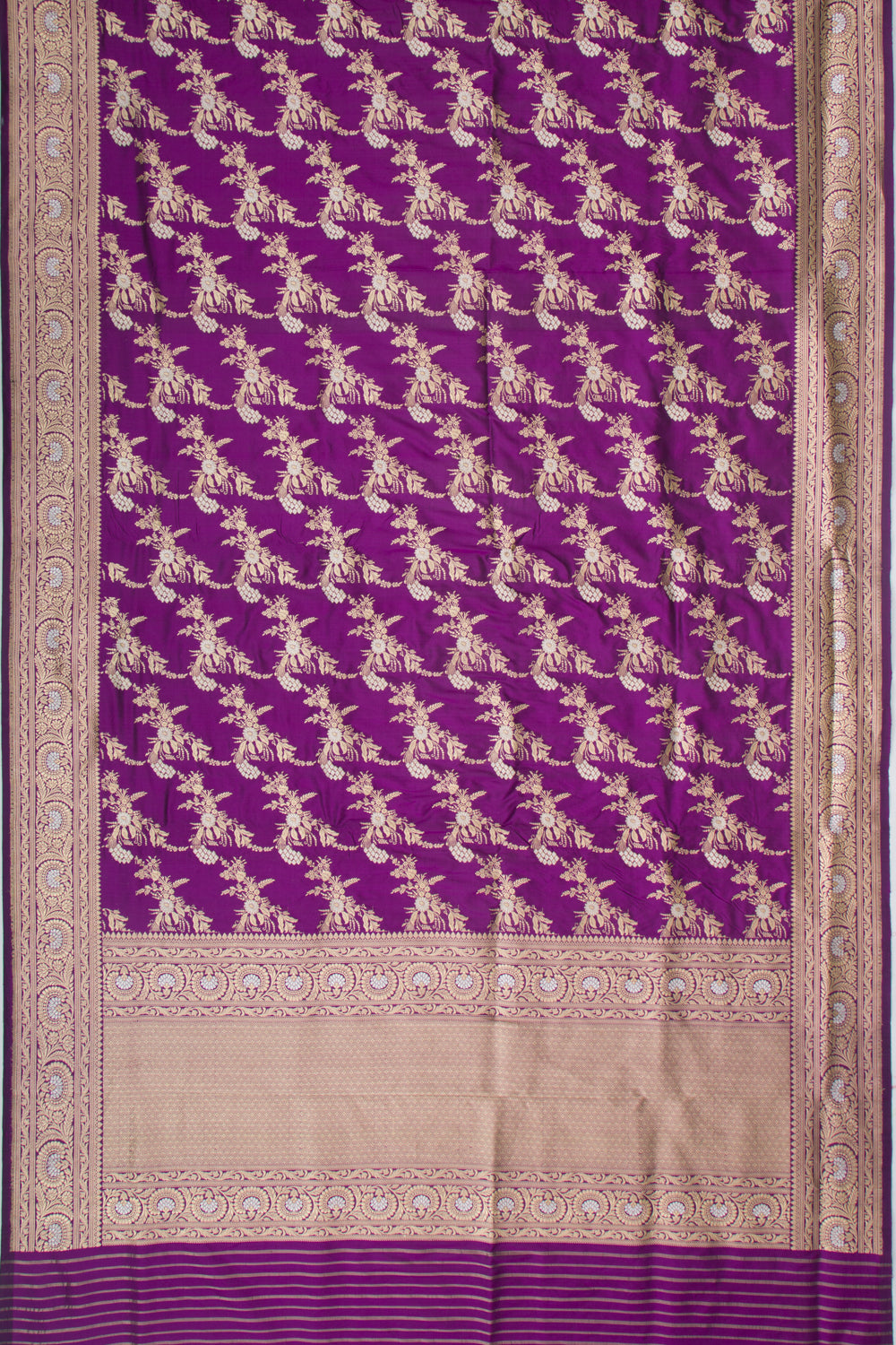Banarasi Silk Kadwa Jaal Purple Saree