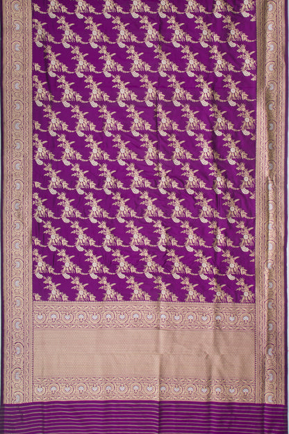 Banarasi Silk Kadwa Jaal Purple Saree