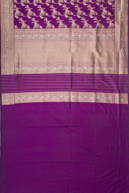 Banarasi Silk Kadwa Jaal Purple Saree