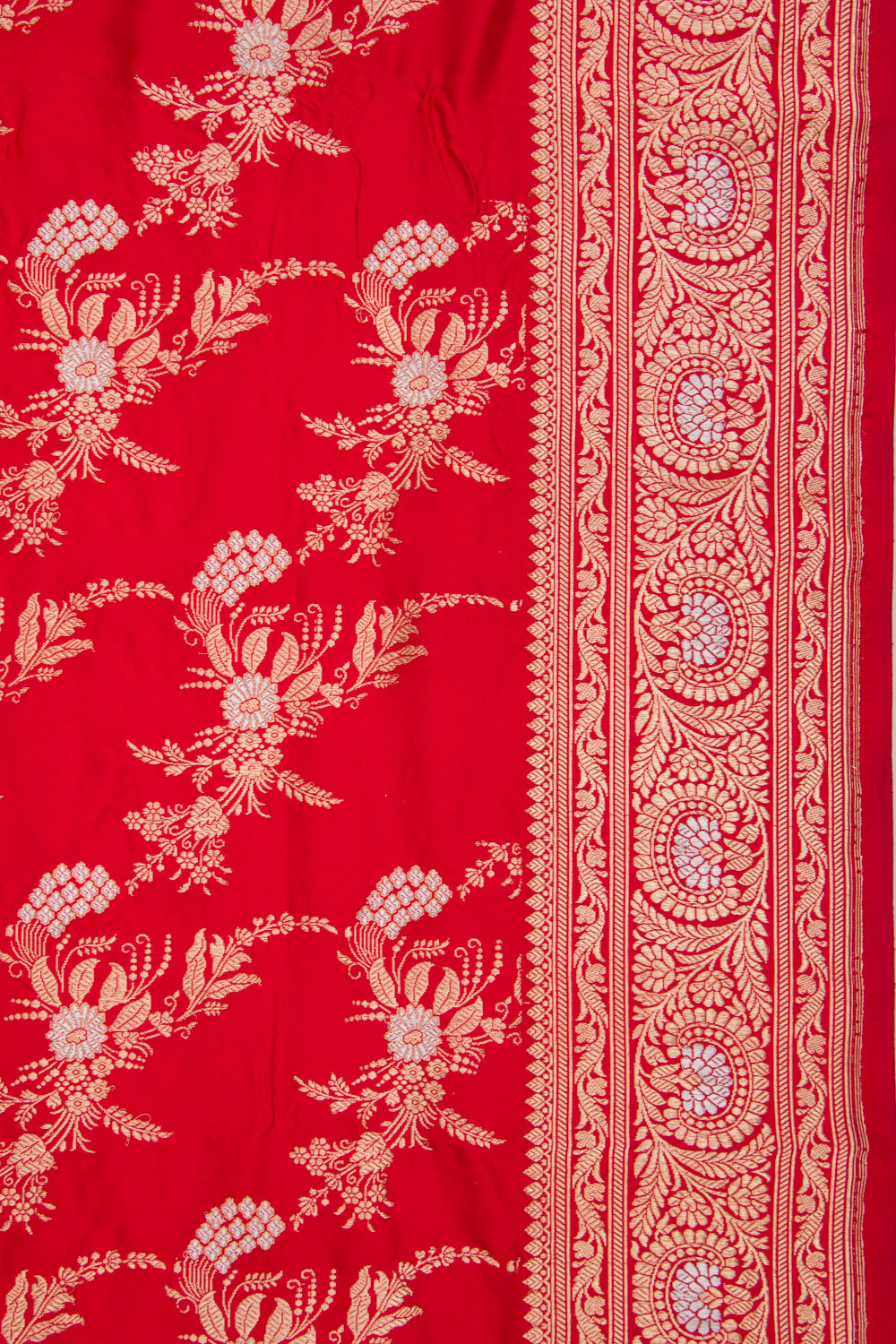 Banarasi Silk Kadwa Jaal Red Saree